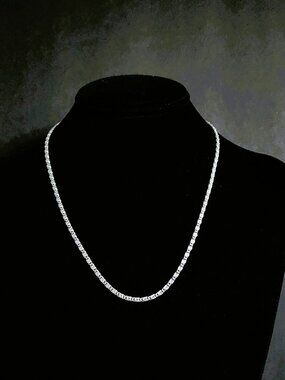 Vintage 1950s W. Germany Etruscan Weave Chain Necklace 18” Slide Lock Clasp